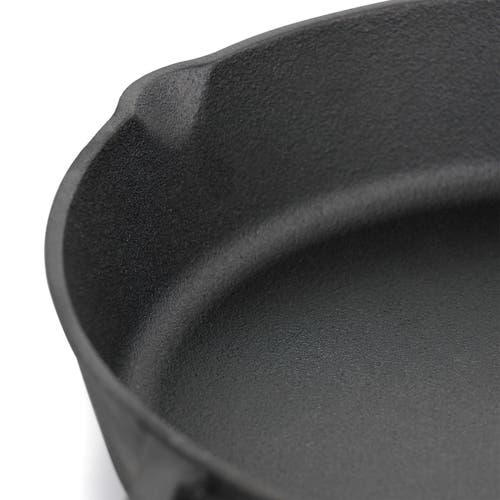 Oster Castaway 12 Inch Cast Iron Round Frying Pan With Dual Spouts In Black