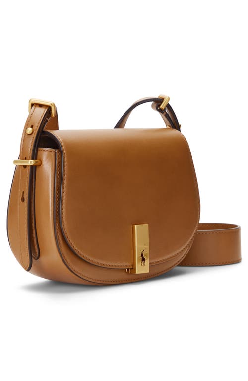 Polo Ralph Lauren Mini Sport Calf Leather Saddle Crossbody Bag In Brown