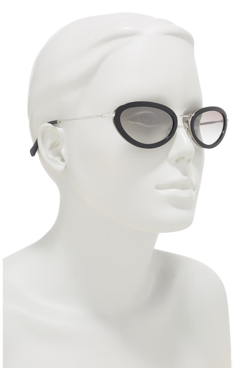 54mm Irregular Sunglasses, Alternate, color, BLACK