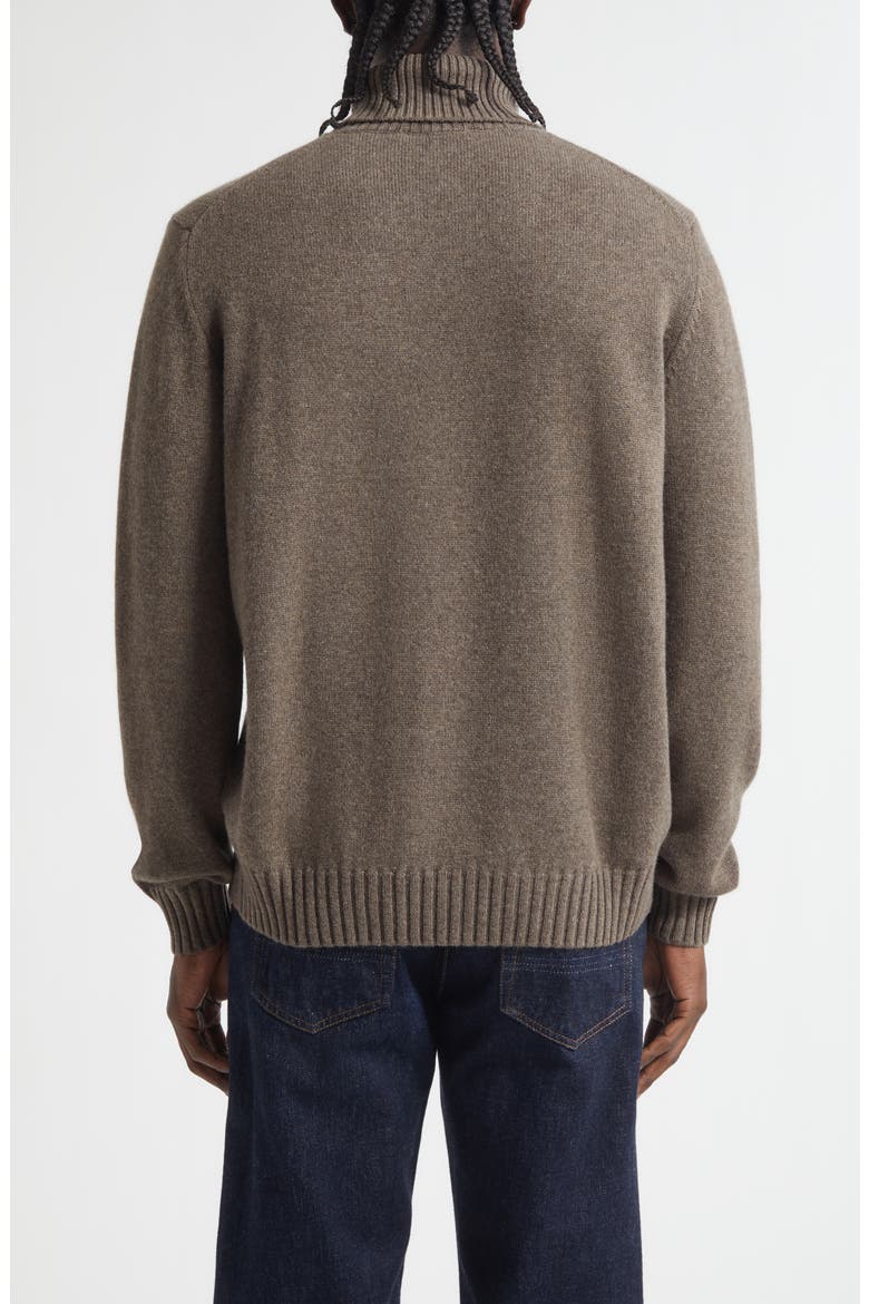 Cashmere Turtleneck Sweater, Alternate, color, MID BROWN