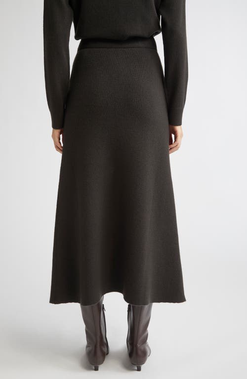 Johnstons Of Elgin Milano Stitch Cashmere A-line Sweater Skirt In Black