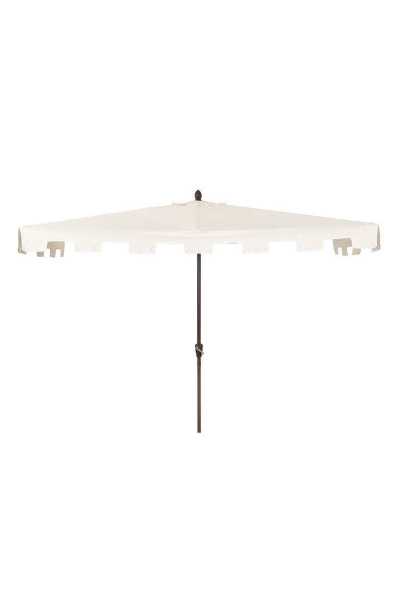Sidney Coastal Half Patio Umbrella with Crank, UV-Resistant Space-Saving Wall-Hugging Aluminum Balcony Sun Shade, Alternate, color, Cream