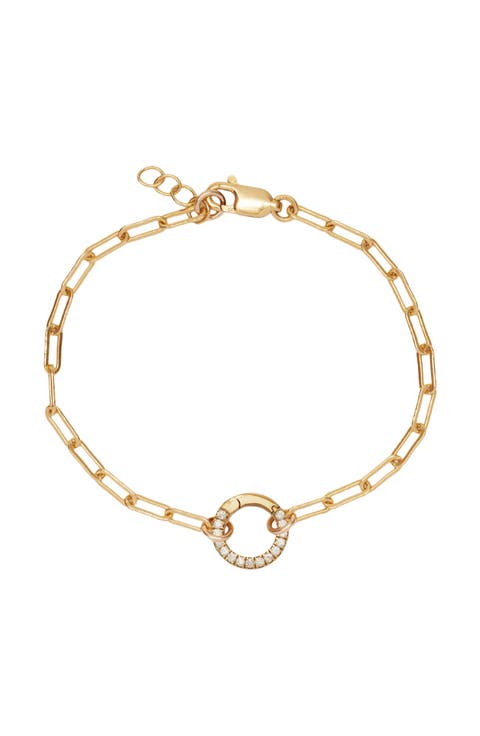 Jude Charm Bracelet with CZ Link Lock