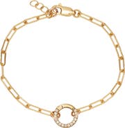 MADE BY MARY Jude Charm Bracelet with CZ Link Lock