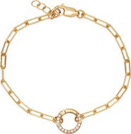 MADE BY MARY Jude Charm Bracelet with CZ Link Lock