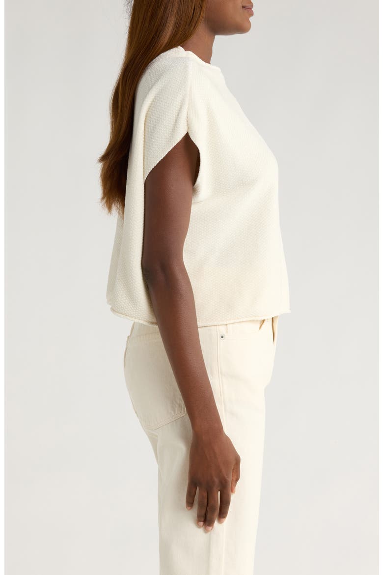 Andrea Funnel Neck Short Sleeve Sweater, Alternate, color, PALE OAK
