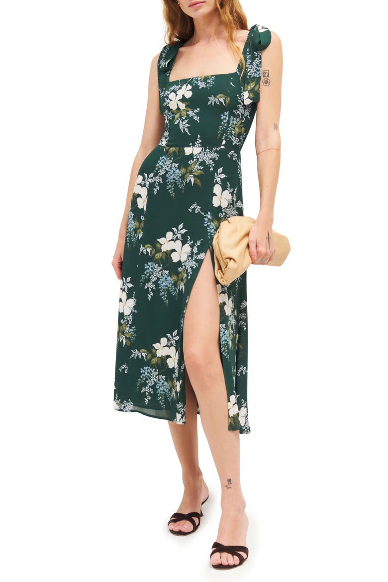 Twilight Floral Tie Shoulder Midi Dress, Main, color, PORTIA