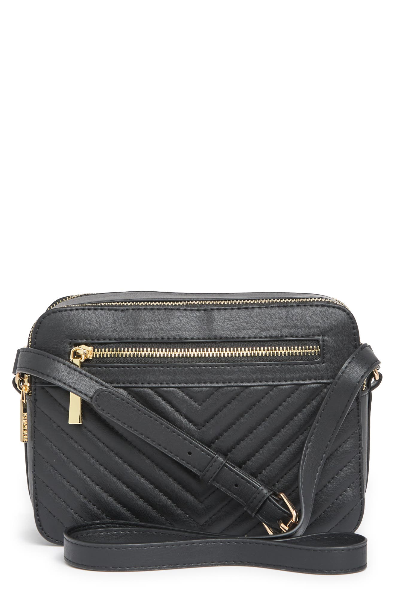 Steve Madden B Danna Chevron Quilted Faux Leather Camera Bag, Alternate, color, 