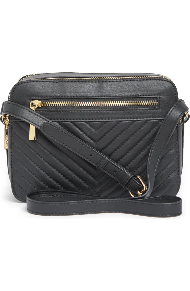 Steve Madden B Danna Chevron Quilted Faux Leather Camera Bag, Alternate, color,