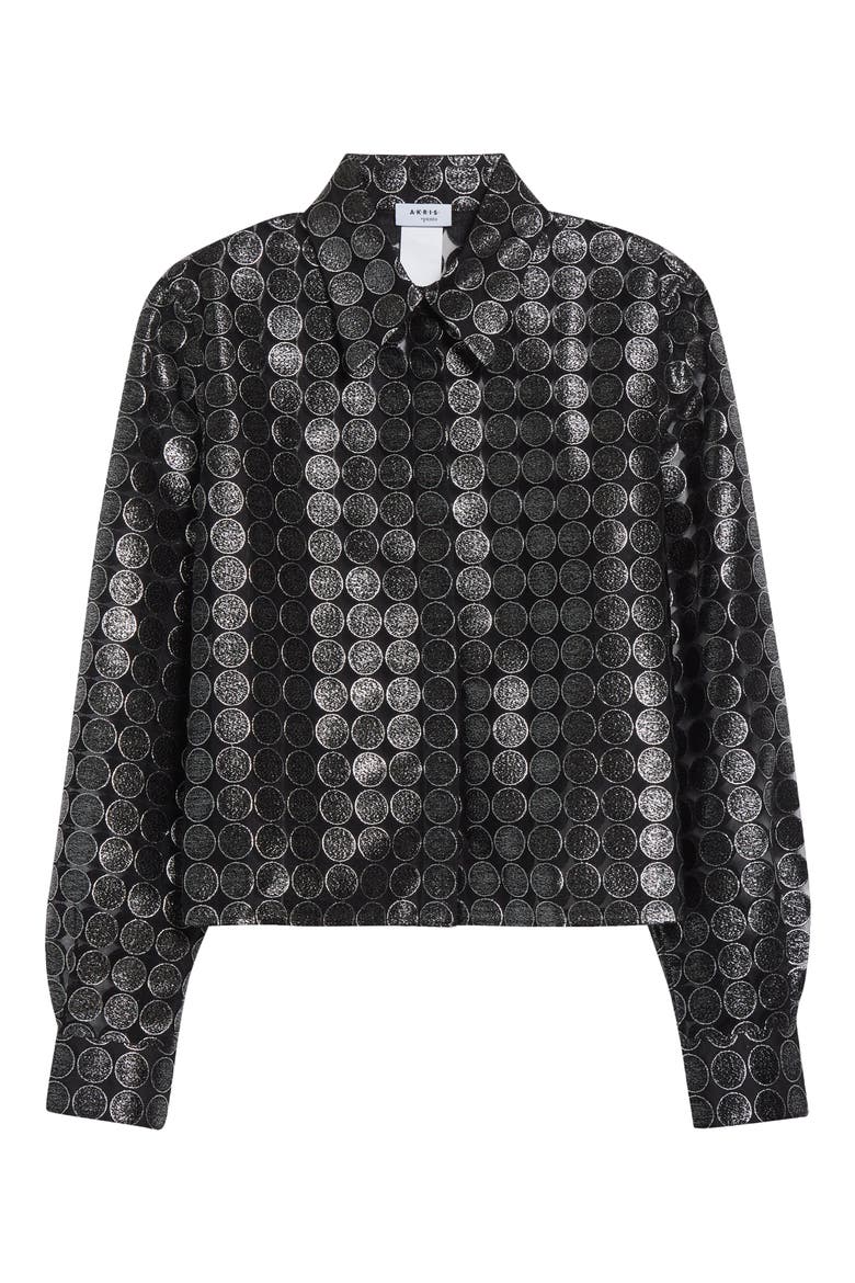 Dot Semisheer Button-Up Shirt, Alternate, color, BRUSHED STEEL