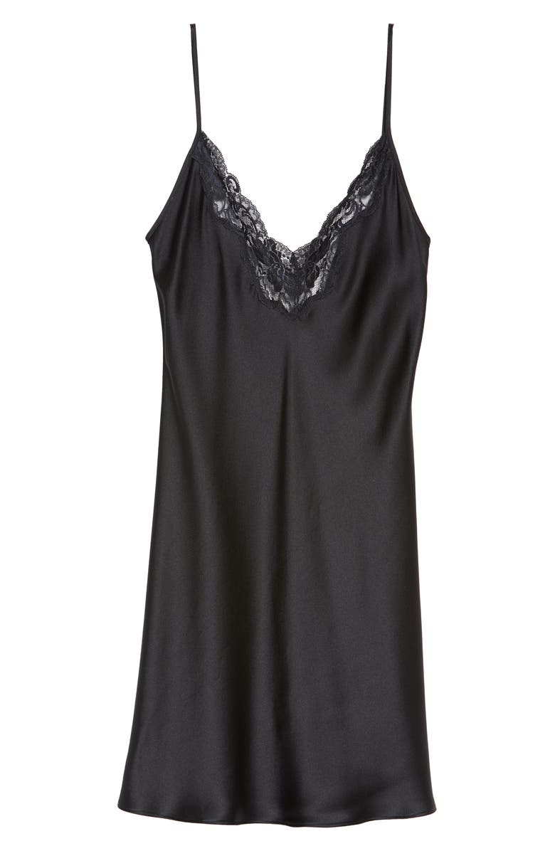 Christine Lingerie Lace Trim Silk Chemise, Alternate, color, 