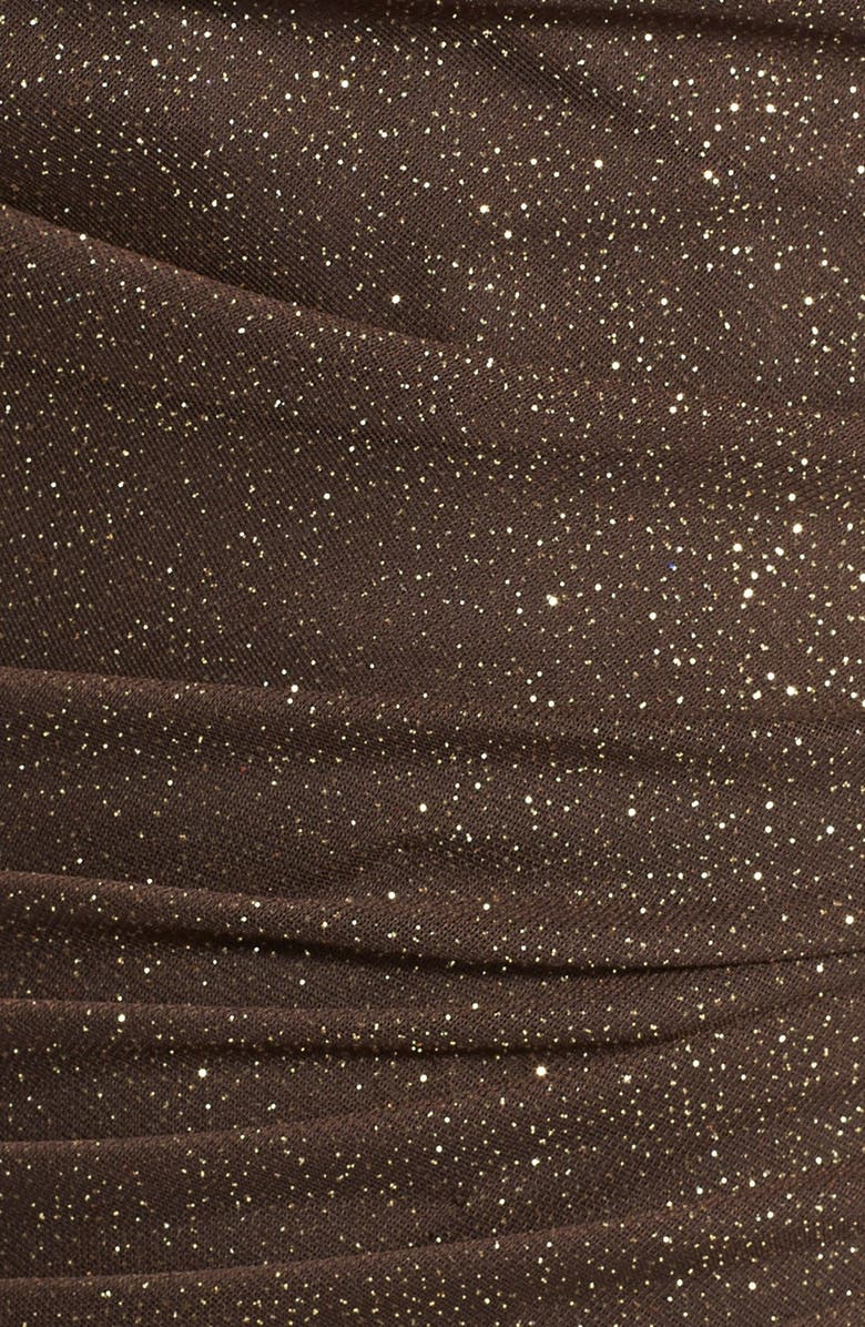 Alex Evenings Ruched Glitter Mesh Gown, Alternate, color,