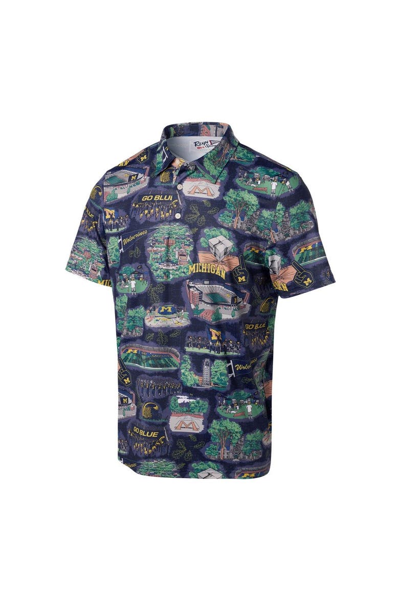 Men's Reyn Spooner Navy Michigan Wolverines Scenic Polo, Alternate, color, Navy