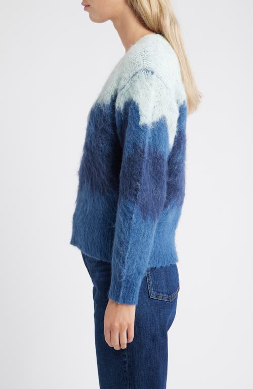 City Blues Brushed Jacquard V-neck Sweater In Blue