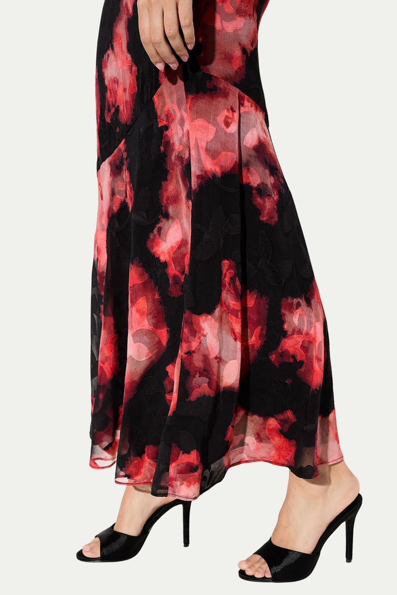 Burnout Scoop Neck Bias Maxi Dress, Alternate, color, Multi