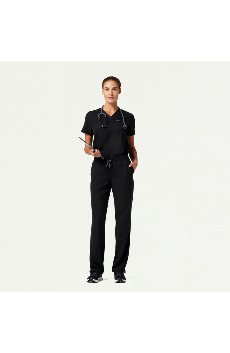 JAANUU Xenos Women's 5-Pocket Classic Mid-Rise Scrub Pant, Alternate, color, Black