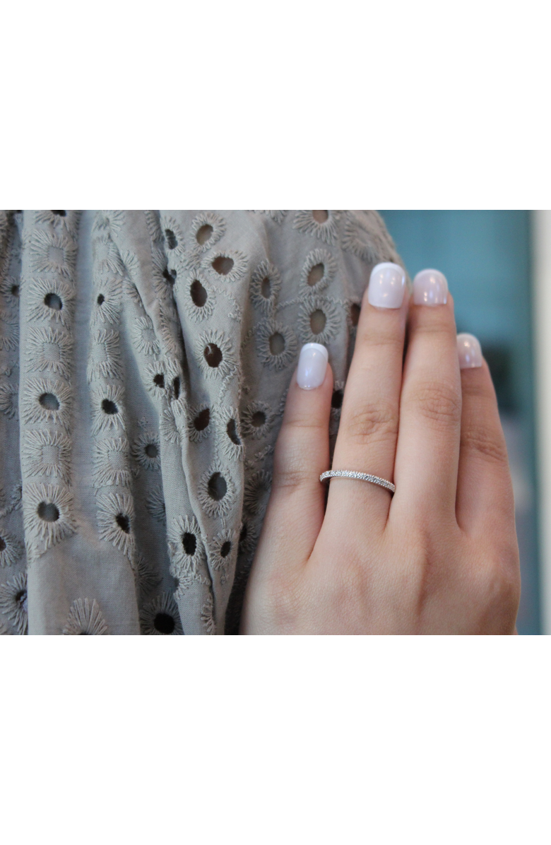 LuvMyJewelry Ava 14K Gold Round Diamond Studded Band Ring - 0.06 cts, Alternate, color, 