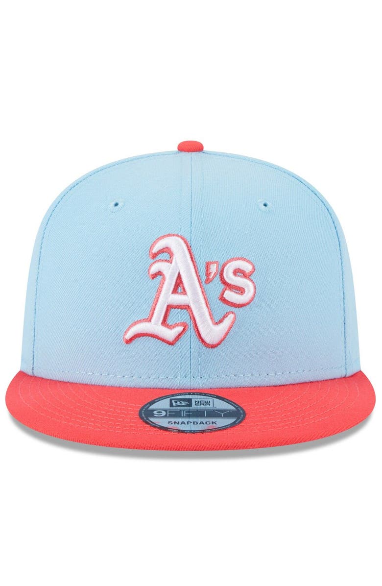 New Era Men's New Era Light Blue/Red Oakland Athletics Spring Basic Two-Tone 9FIFTY Snapback Hat, Alternate, color, 