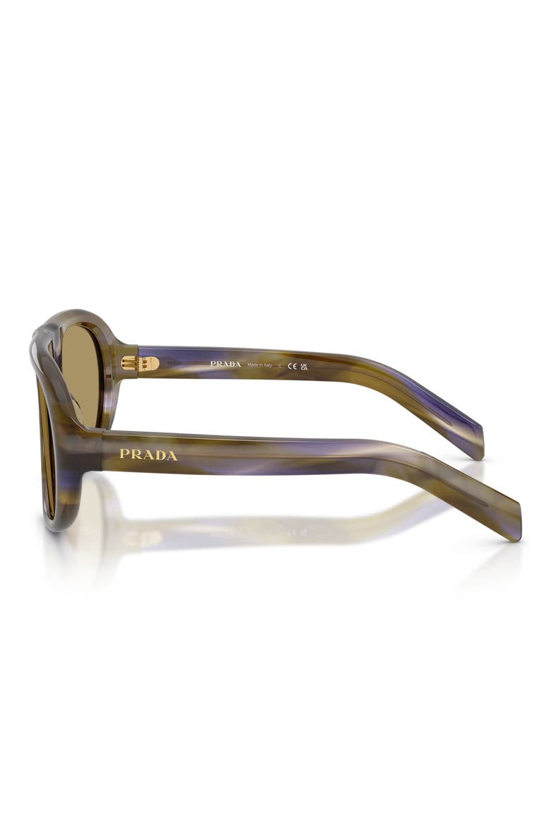 57mm Irregular Sunglasses, Alternate, color, STRIPED LAGUNA / GREEN OLIVE