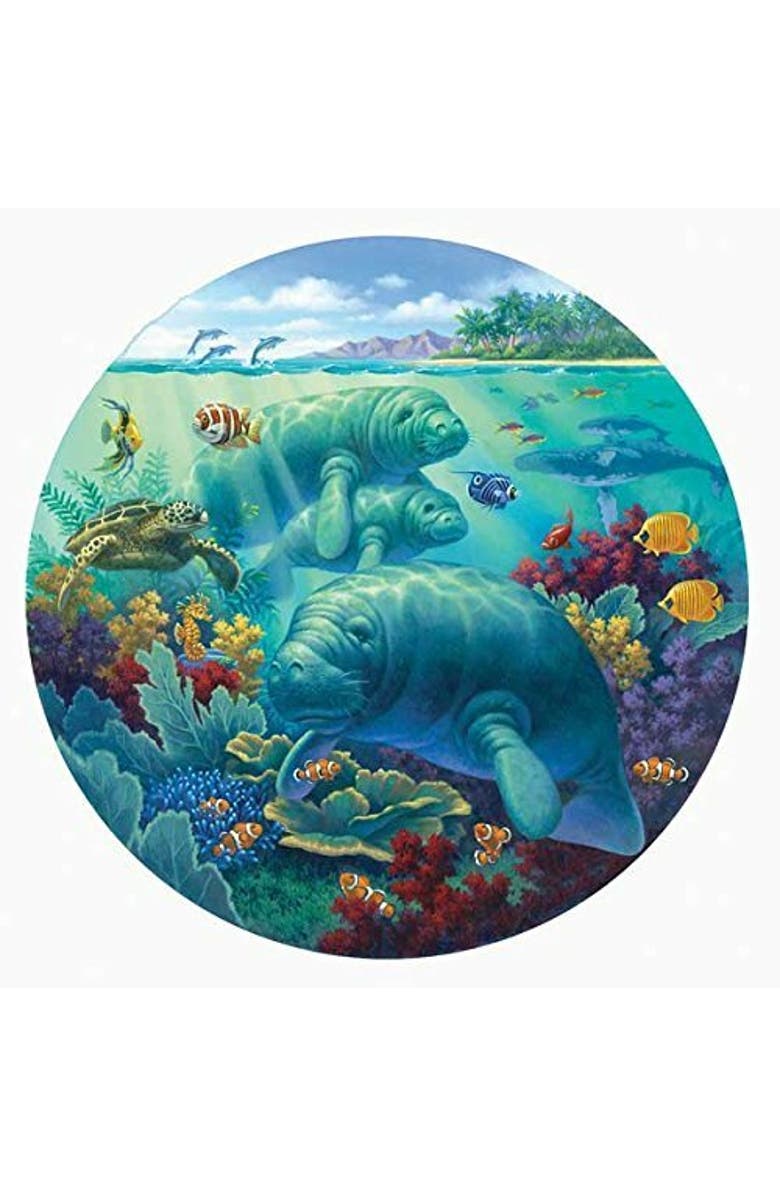 Sunsout Manatee Beach 500 piece Jigsaw Puzzle for Adults Round, Main, color, Multicolor