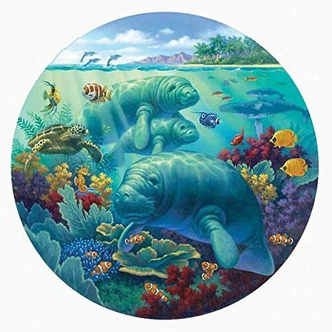 Manatee Beach 500 piece Jigsaw Puzzle for Adults Round