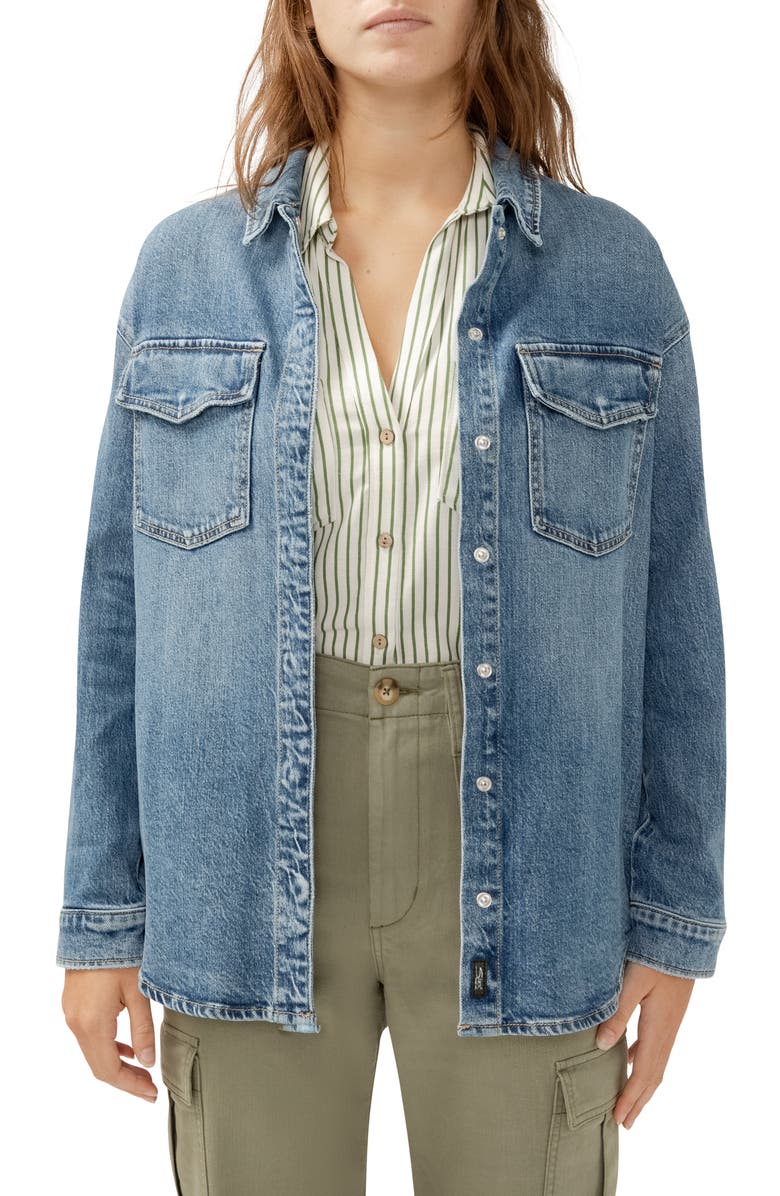 Silver Jeans Co. Oversize Denim Shirt Jacket, Main, color, Indigo