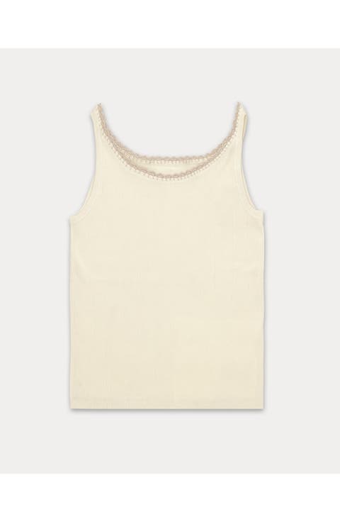 Claire Wide Ribbed Jersey Tank Top