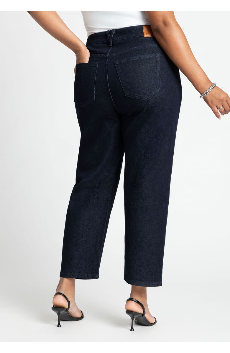ELOQUII The Naomi Comfort Stretch Straight Leg Jean Crop, Alternate, color, True Dark Rinse Denim