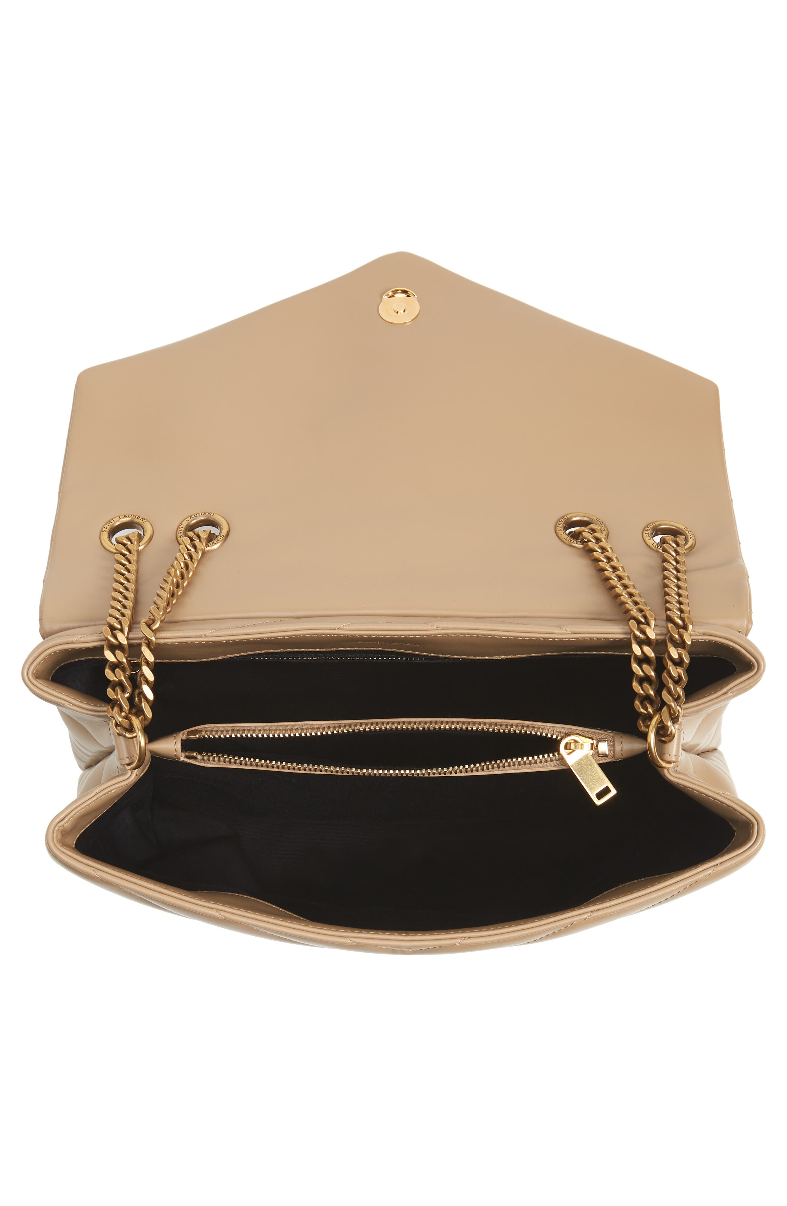 Medium Loulou Matelassé Leather Shoulder Bag, Alternate, color, LATTE