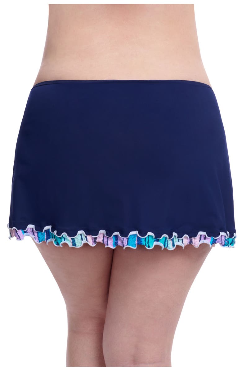 Profile by Gottex Harmony Full Figure Navy Ruffle Trim Women's Skirted Swim Bottom, Alternate, color, 