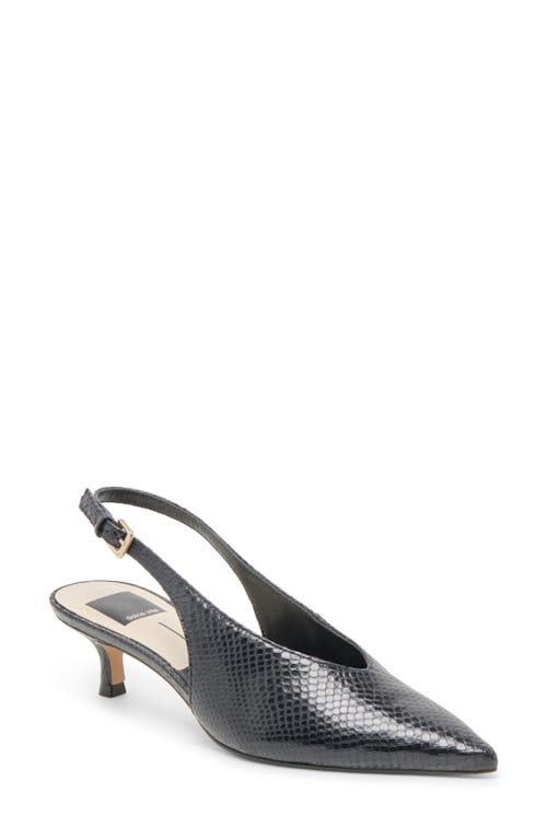 Dolce Vita Alenna Slingback Pointed Toe Kitten Heel Pump In Black