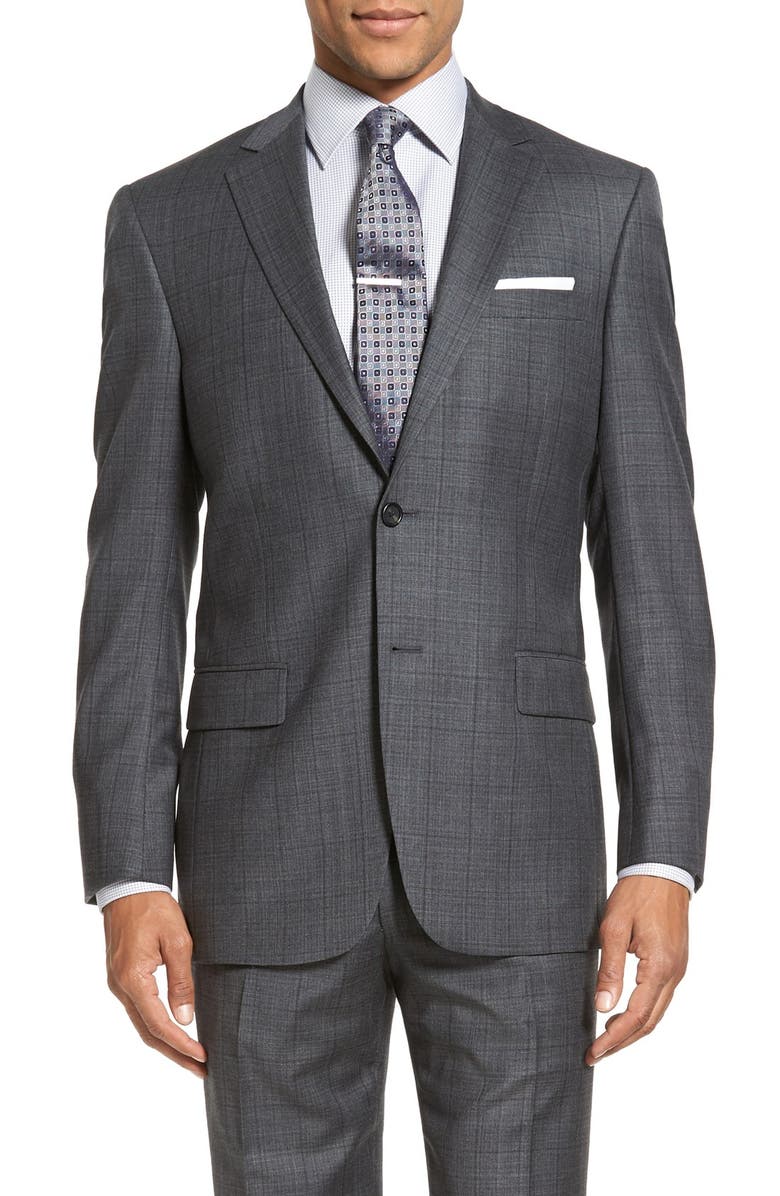 Hart Schaffner Marx New York Classic Fit Plaid Wool Suit, Alternate, color,