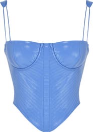 HOUSE OF CB Underwire Faux Leather Corset Top