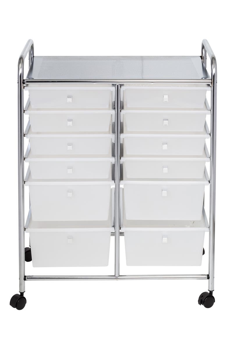 HONEY-CAN-DO 12-Drawer Rolling Storage Cart, Main, color,