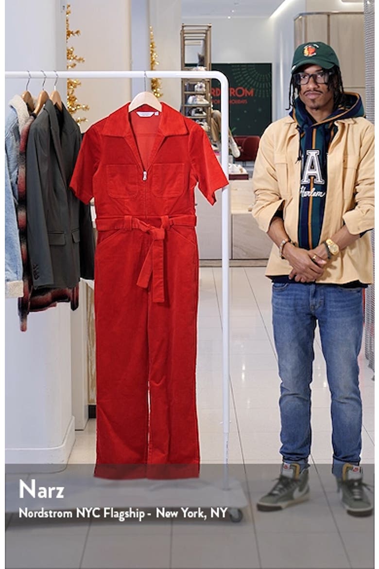 Zip Front Corduroy Jumpsuit video