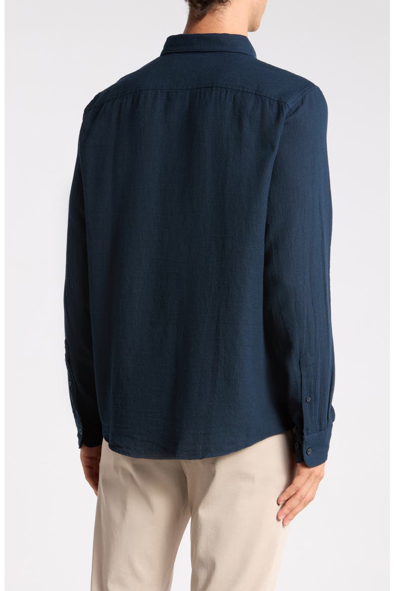 Long Sleeve Dobby Texture Button-Up Shirt, Alternate, color, DARK SAPPHIRE