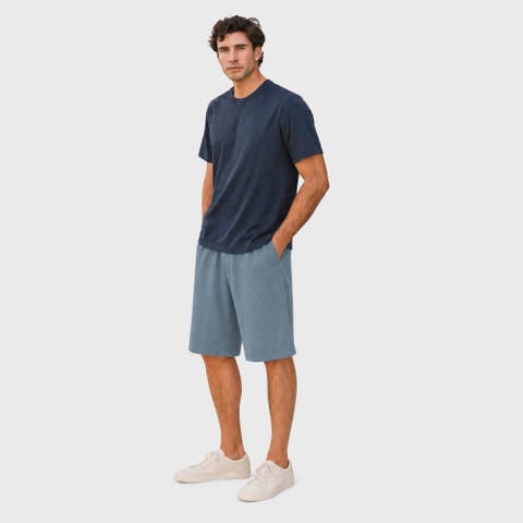 Mens Super-soft 100% Cotton Upf 50+ Athletic Workout Shorts W/pockets