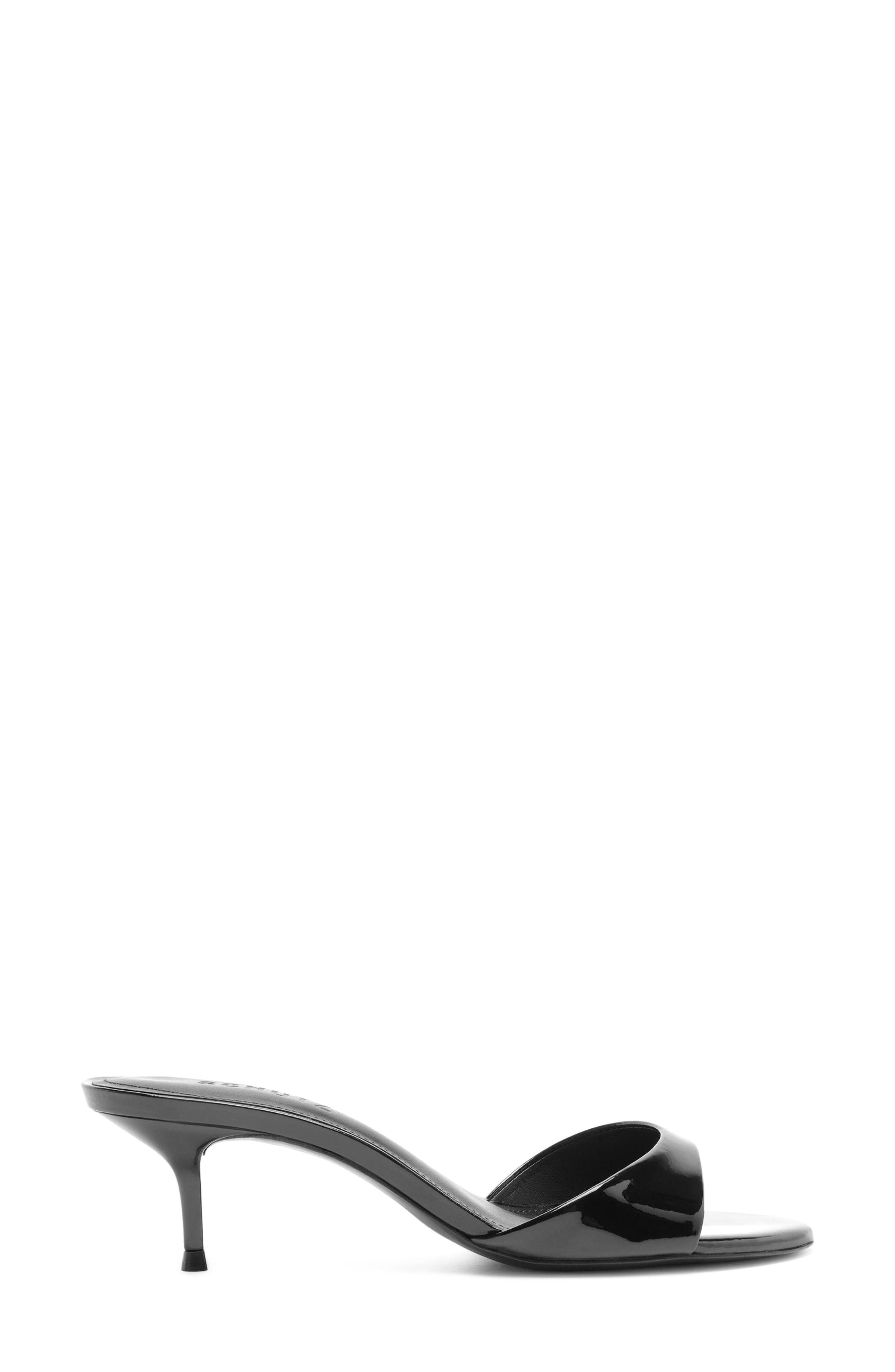 Sally Leather Peep Toe Sandal, Alternate, color, BLACK