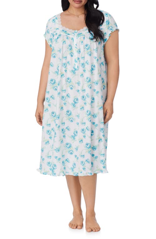 Eileen West Cap Sleeve Waltz Nightgown In Blue