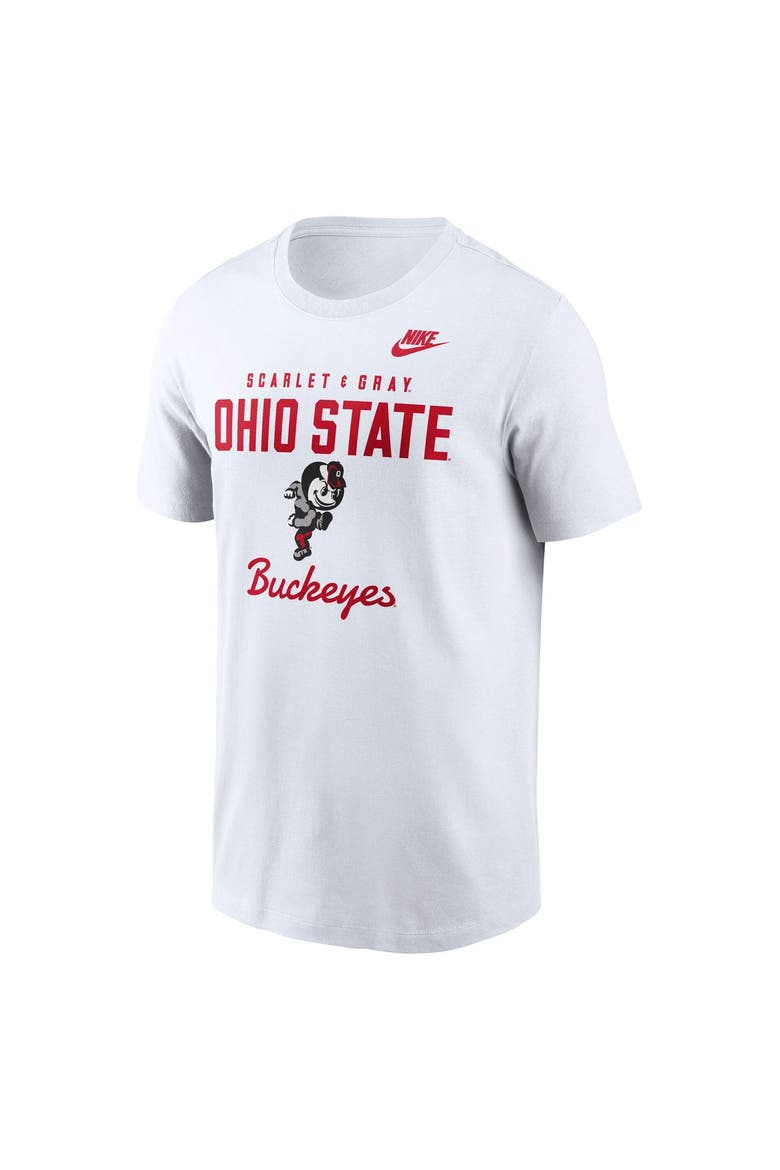 Men's Nike  White Ohio State Buckeyes Legacy Stacked Established T-Shirt, Alternate, color, White