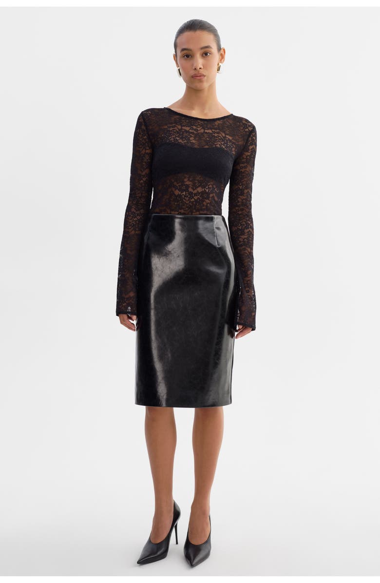 LAMARQUE Amelia | Lace Long Sleeve Top, Alternate, color, Black