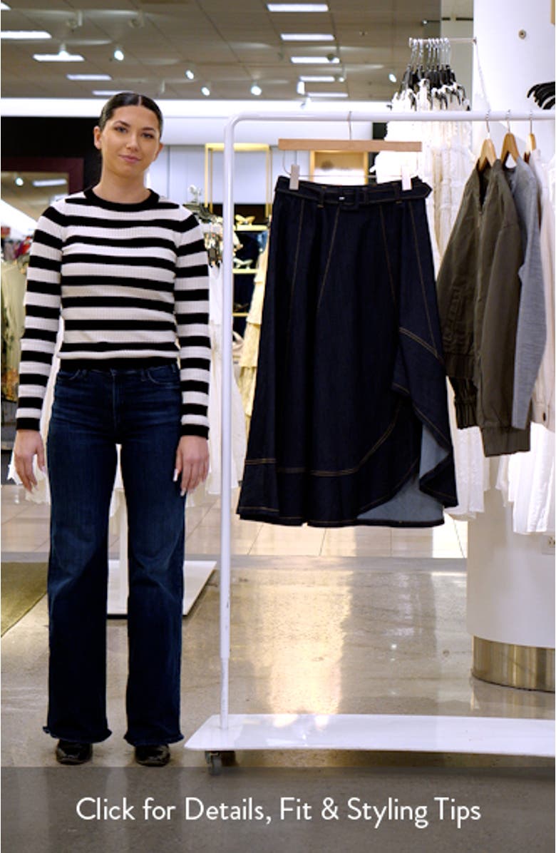 Zelda Denim Asymmetric Midi Skirt, sales video thumbnail