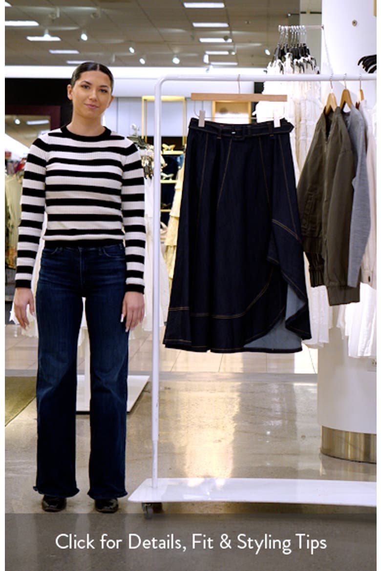 Zelda Denim Asymmetric Midi Skirt video