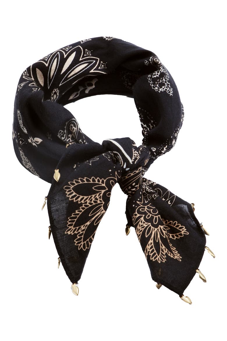 Paisley Disc Scarf, Alternate, color, BLACK