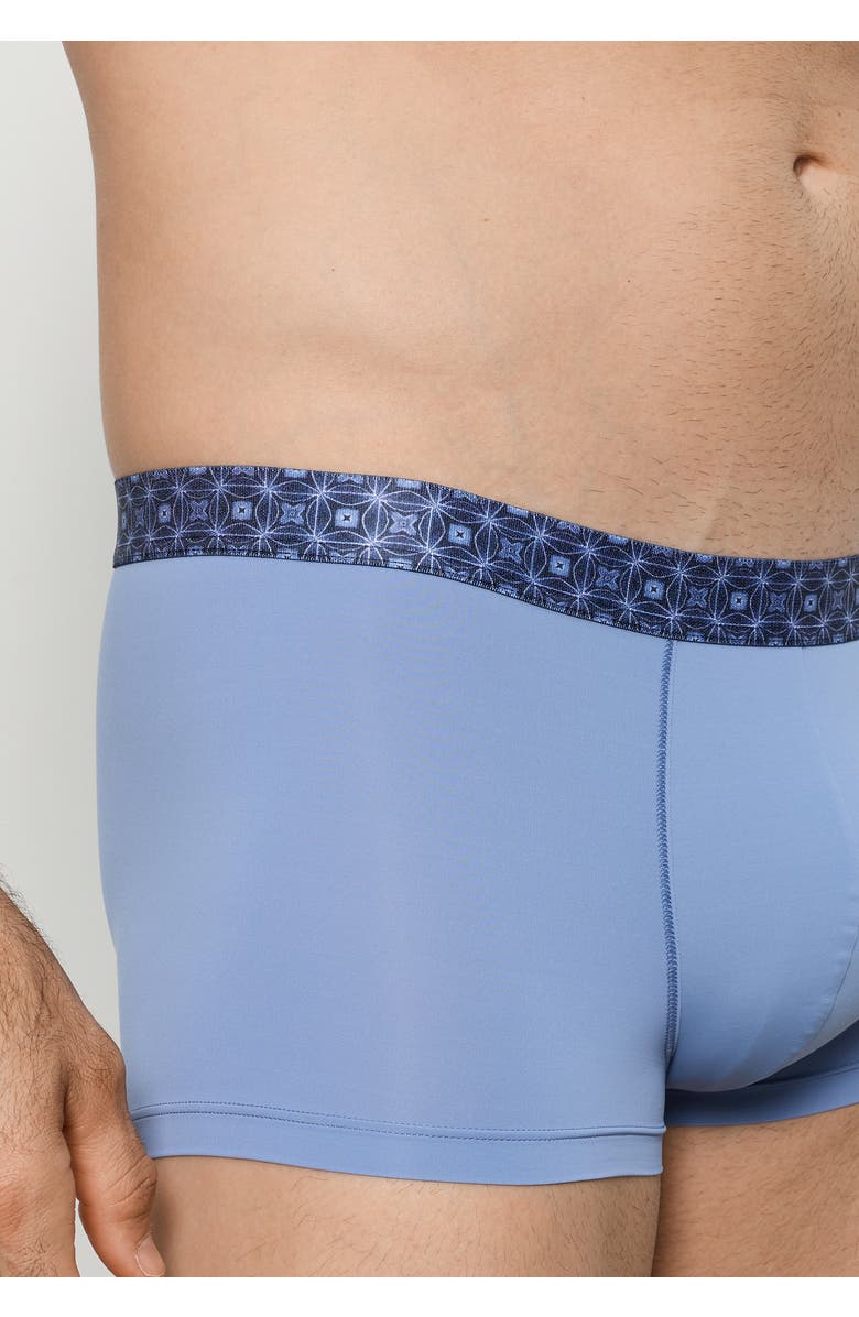 Hanro Micro Touch Boxer Brief Printed Waistband, Alternate, color, Mineral Blue
