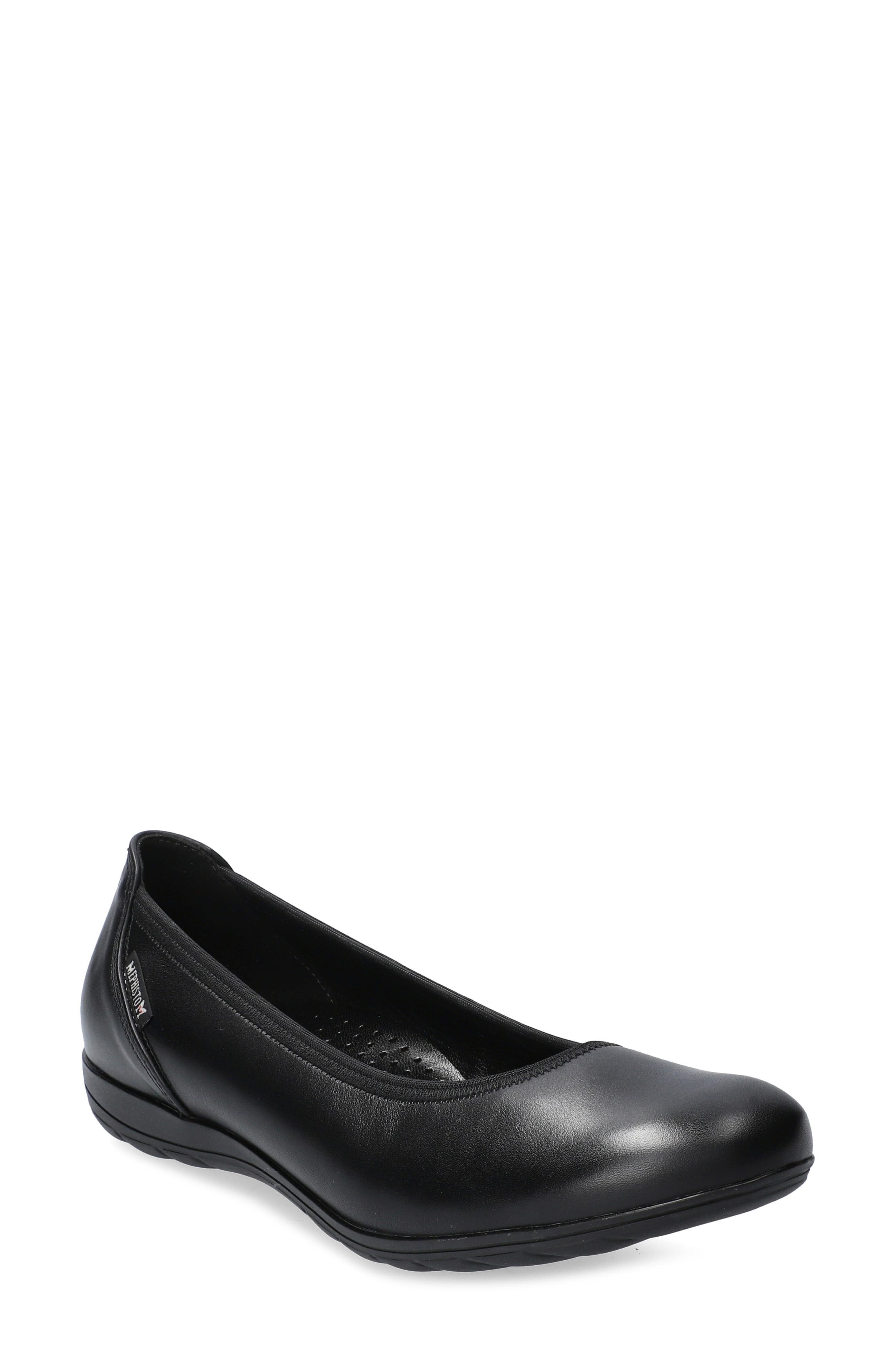 Mephisto Emilie Flat, Main, color, Black/ Black Leather
