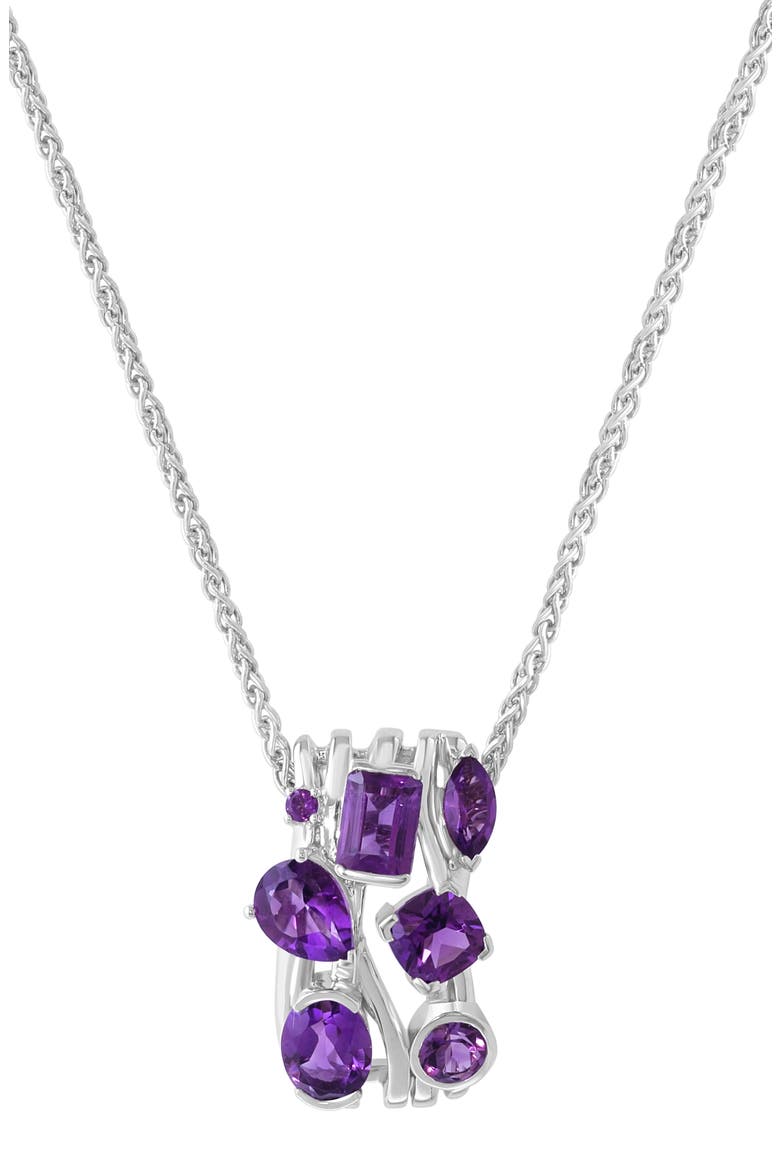 Amethyst Pendant Necklace, Main, color, PURPLE