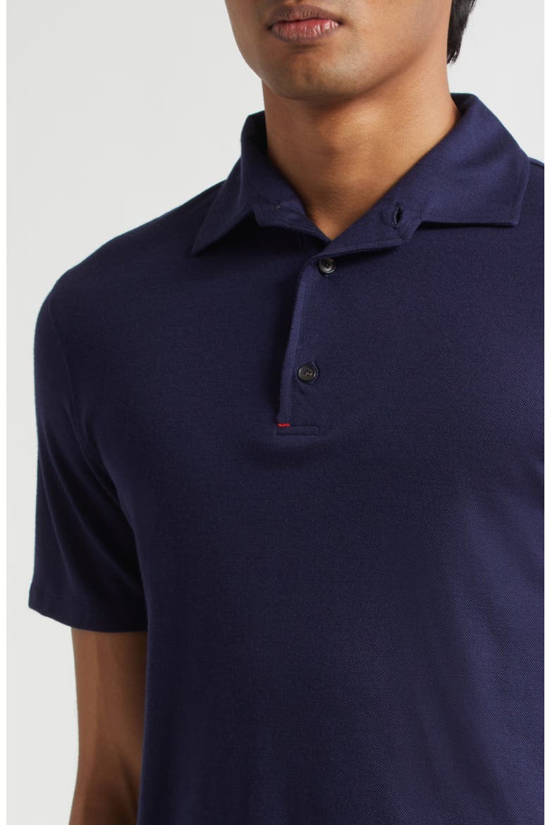 Wool Piqué Polo, Alternate, color, BLUE