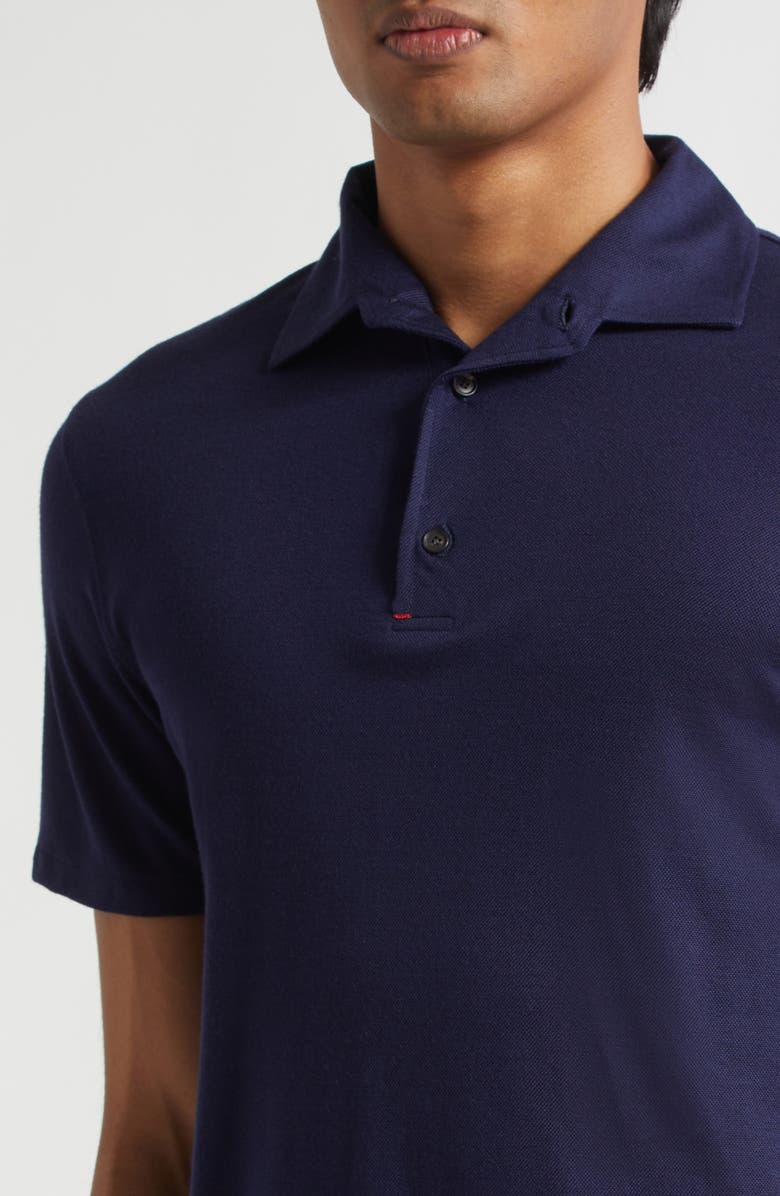 ISAIA Wool Piqué Polo, Alternate, color, Blue