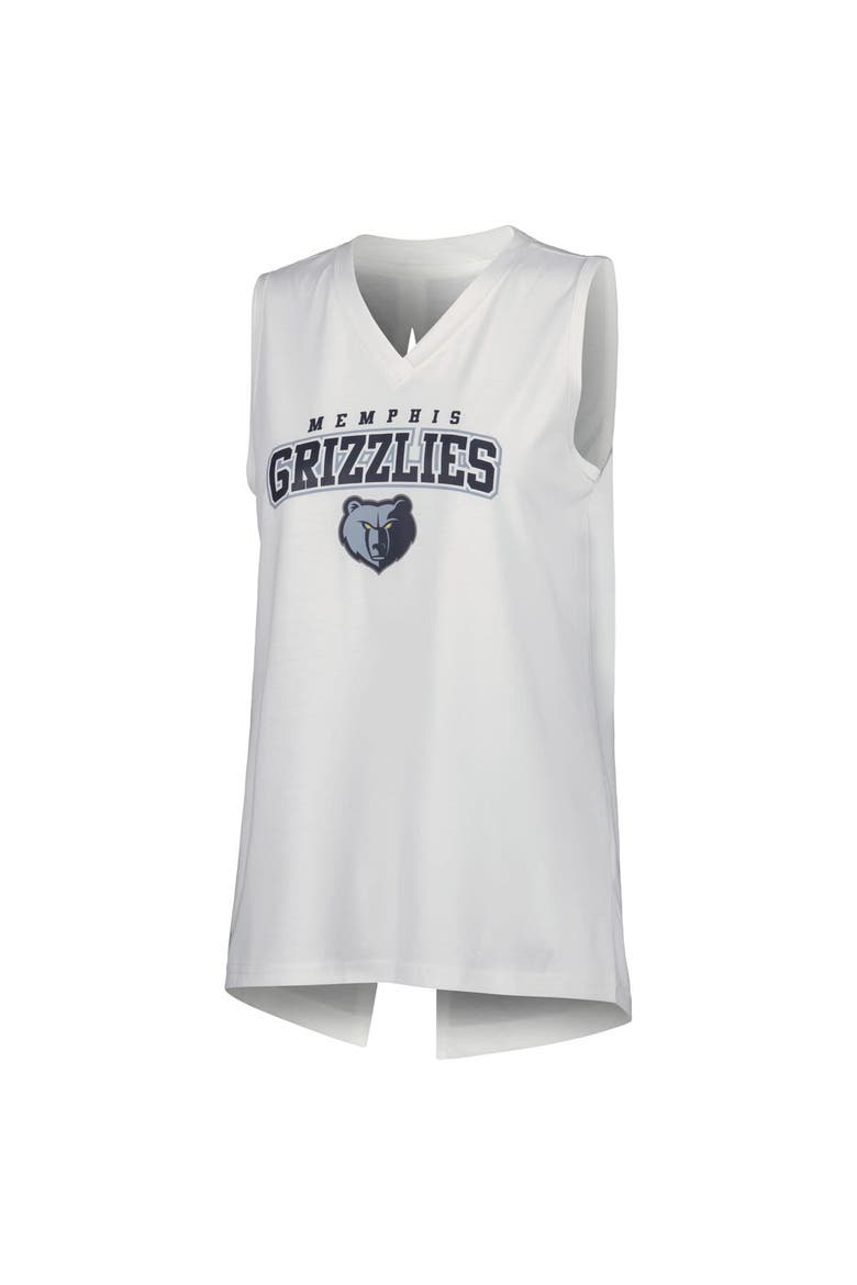 Women's Levelwear White Memphis Grizzlies Paisley Peekaboo Tank Top, Alternate, color, White